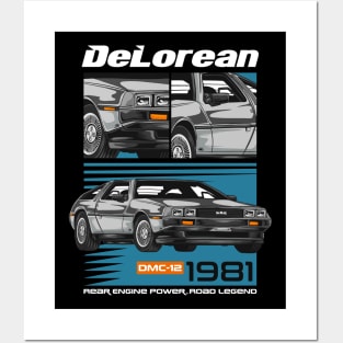 Futuristic Delorean Car Posters and Art